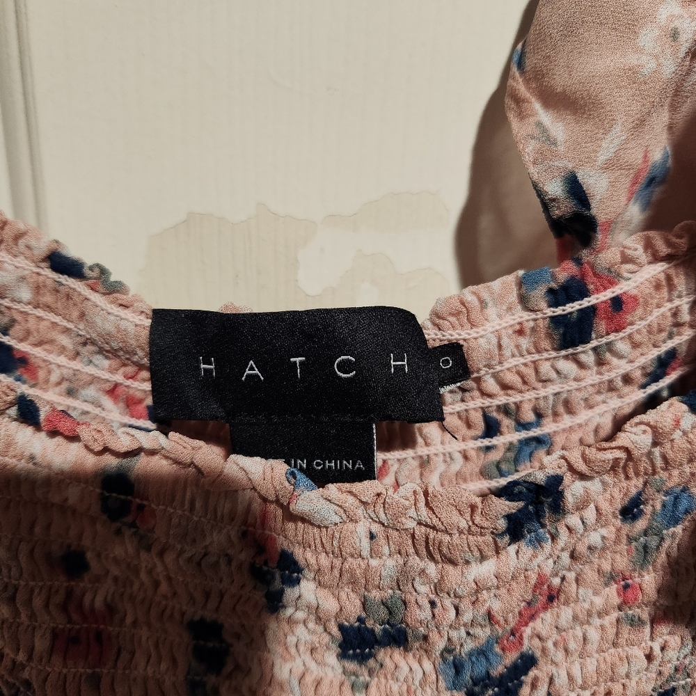 HATCH Maternity Cosette Floral Smocked Dress Baby Shower Party Ruffle Pink XS - Picture 8 of 13